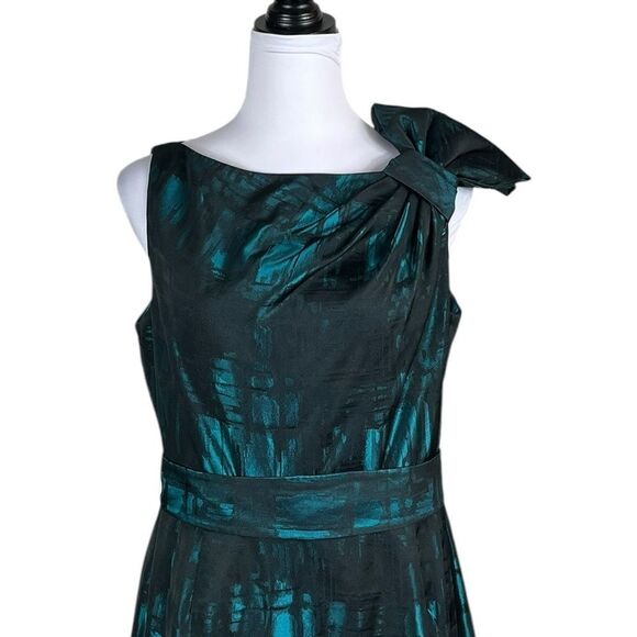 Teri Jon by Rickie Freeman Teal Sheath Dress, Size 12, EUC - Picture 6 of 14